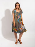 Marcoola dress in Khaki Birds