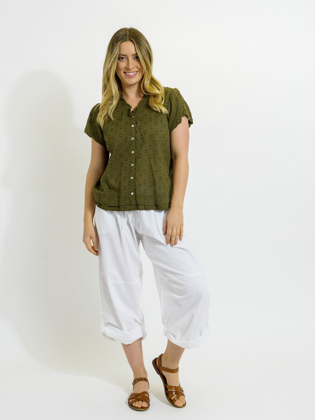 Capricorn Shirt in Olive Dobby