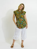 Magnetic Cap Sleeve Shirt in Olive Garden