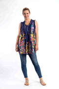 Mozaic Chilli Top in Navy Spring