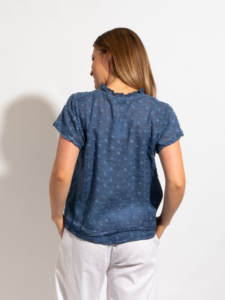 Capricorn Cotton Shirt in Denim Blue Wash