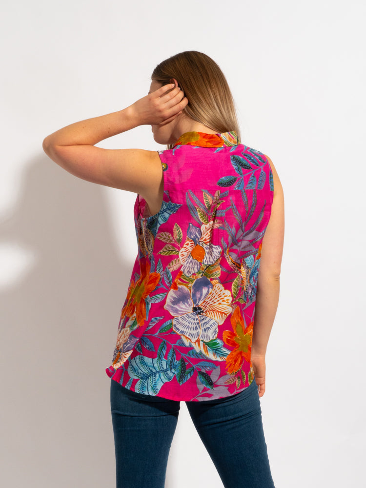 Mozaic Cooloola Top in Pink Birds