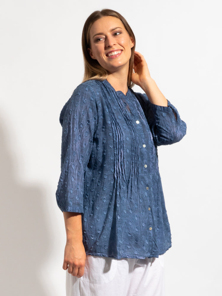 Mozaic Yamba Top in Denim Wash