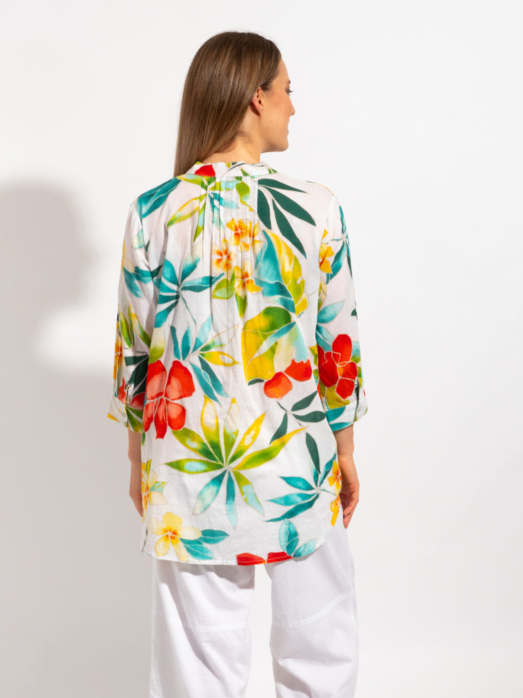 Palm Cove Top in White Tropical