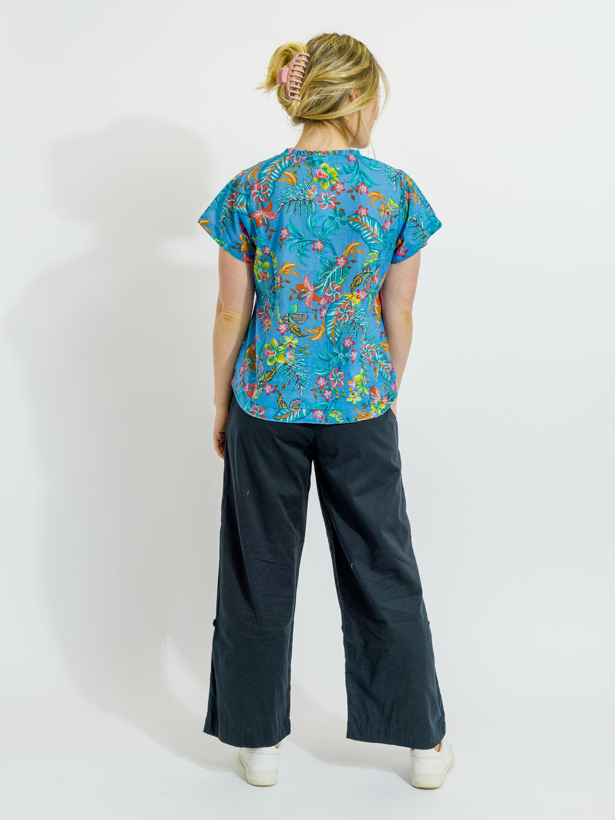 Capricorn Cotton Shirt in Blue Garden
