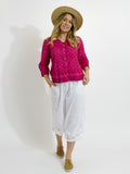 Capricorn Cotton Shirt in Hot Pink Wash