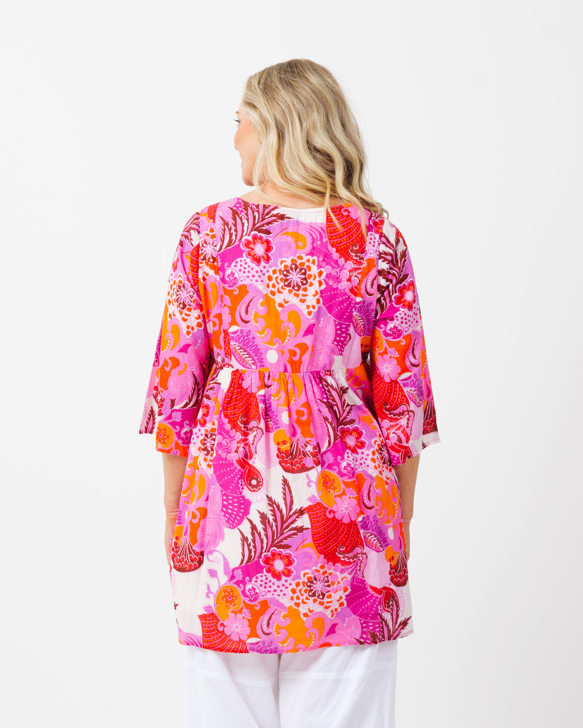 Billinudgel Dress in Kaleido Pink