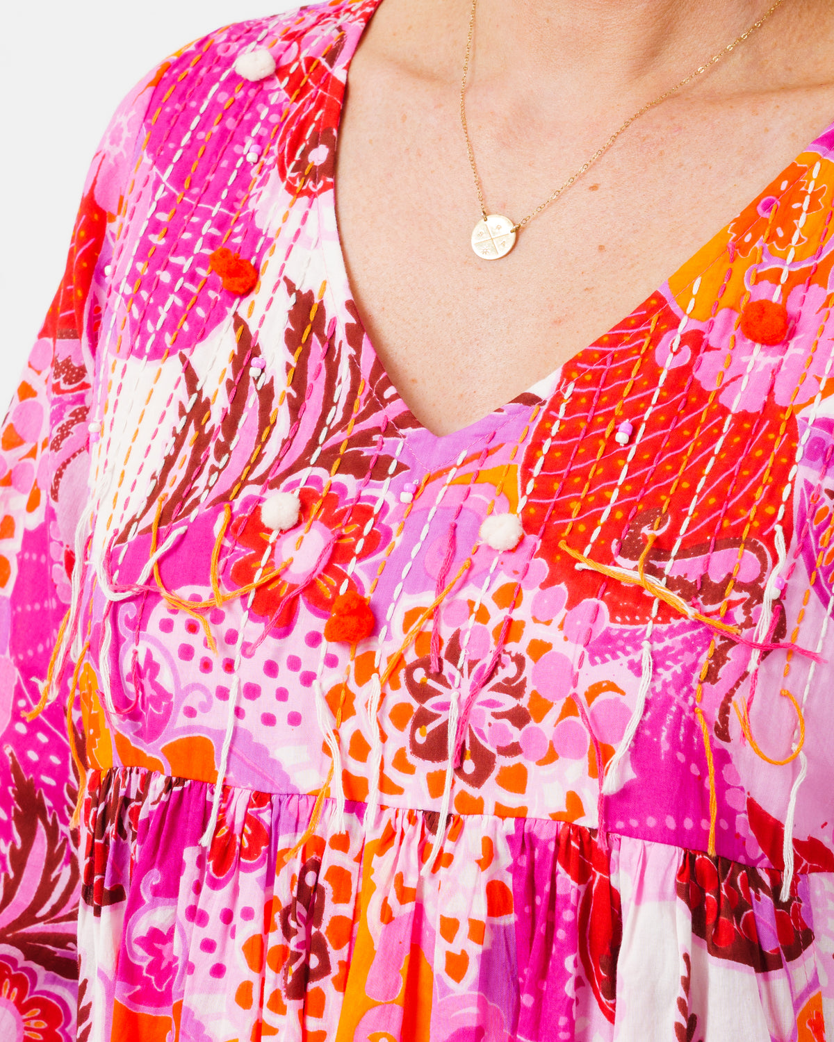 Billinudgel Dress in Kaleido Pink