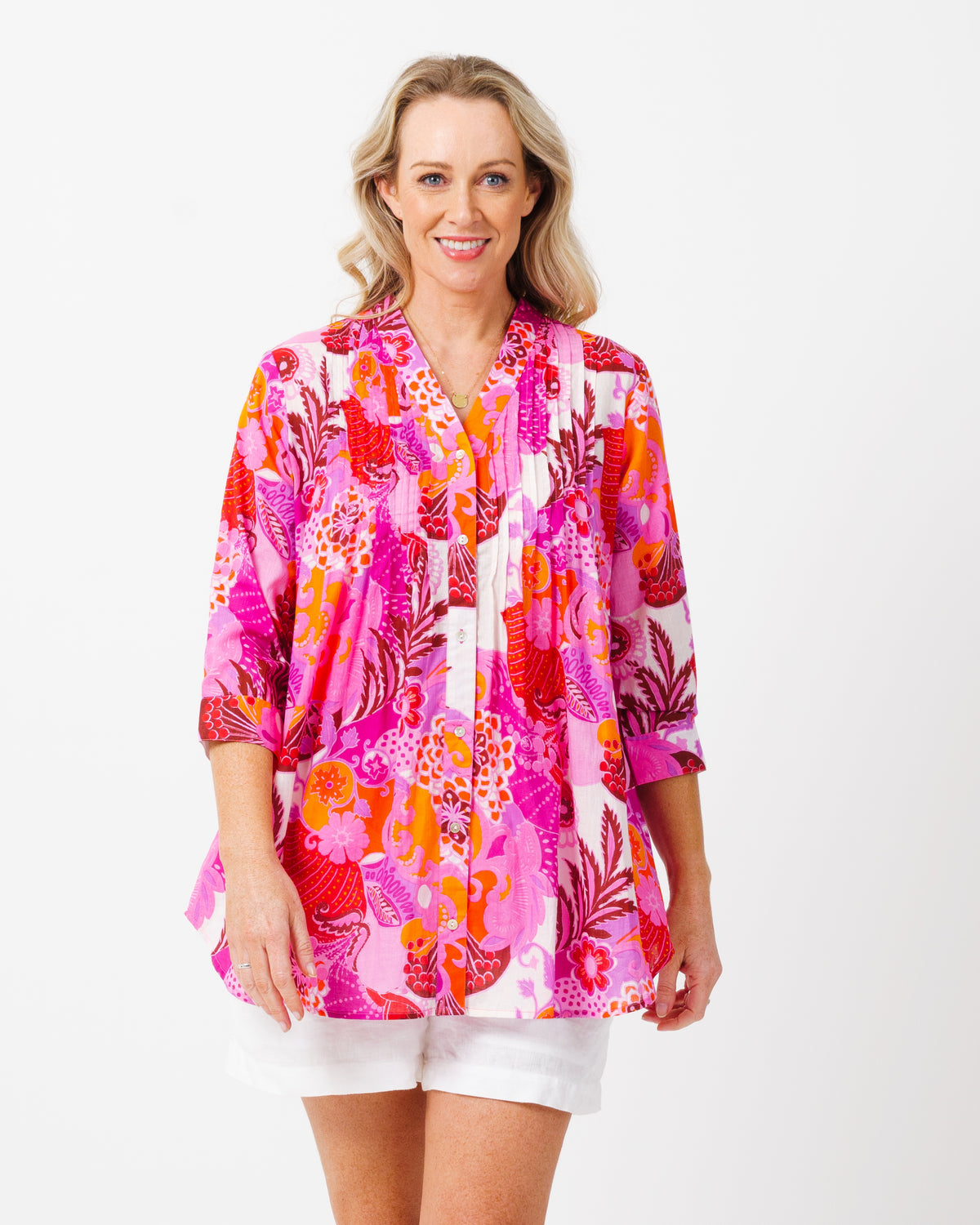 Palm Cove Top in Kaleido Pink