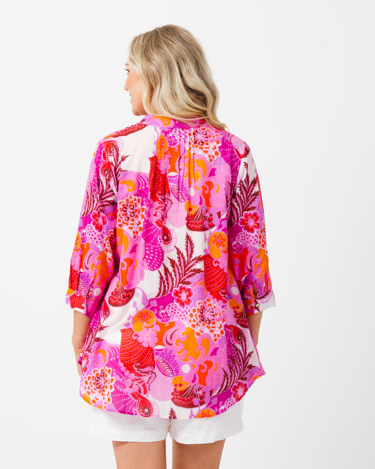 Palm Cove Top in Kaleido Pink