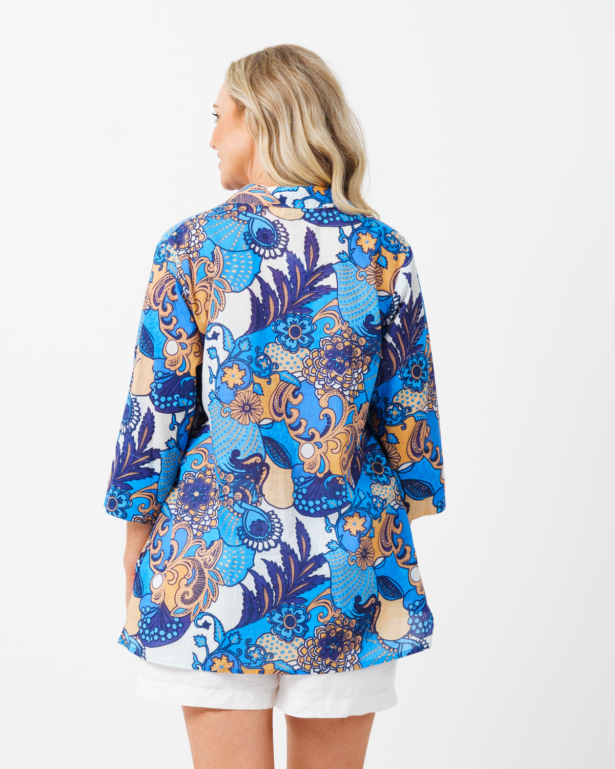 Maroochy Collared Shirt in Kaleido Blue
