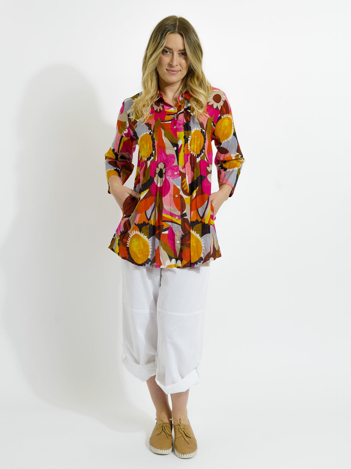 Maroochy Collared Shirt in Bold Floral