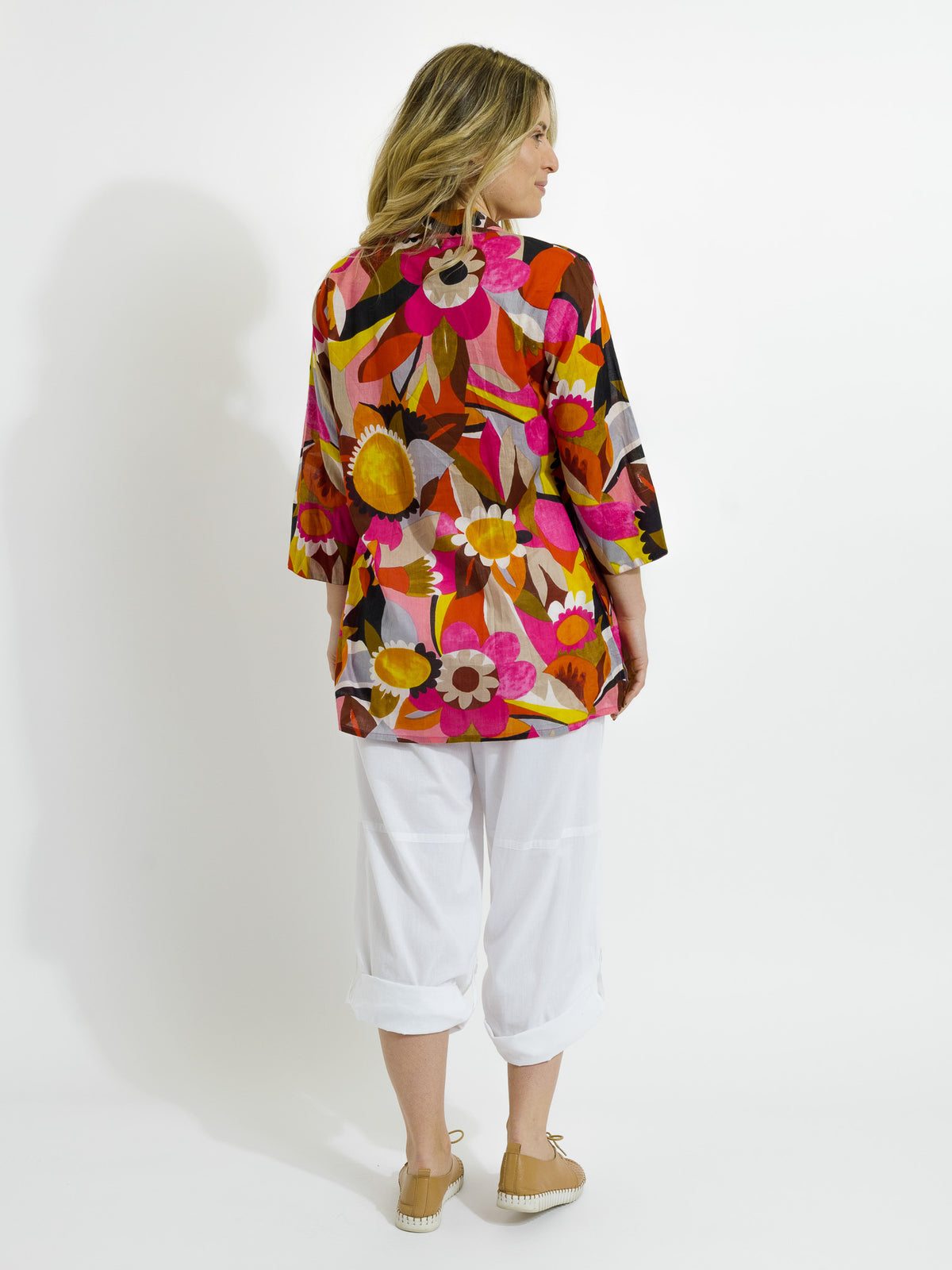 Maroochy Collared Shirt in Bold Floral