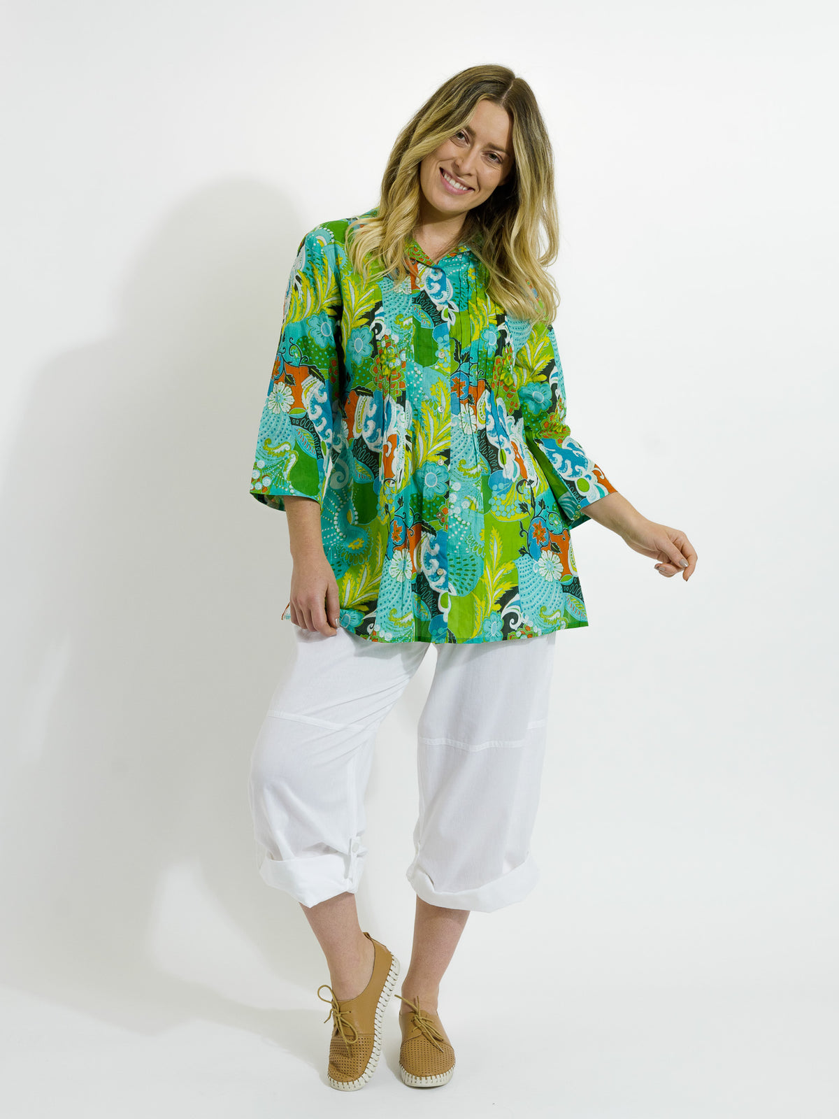 Maroochy Collared Shirt in Kaleido Garden