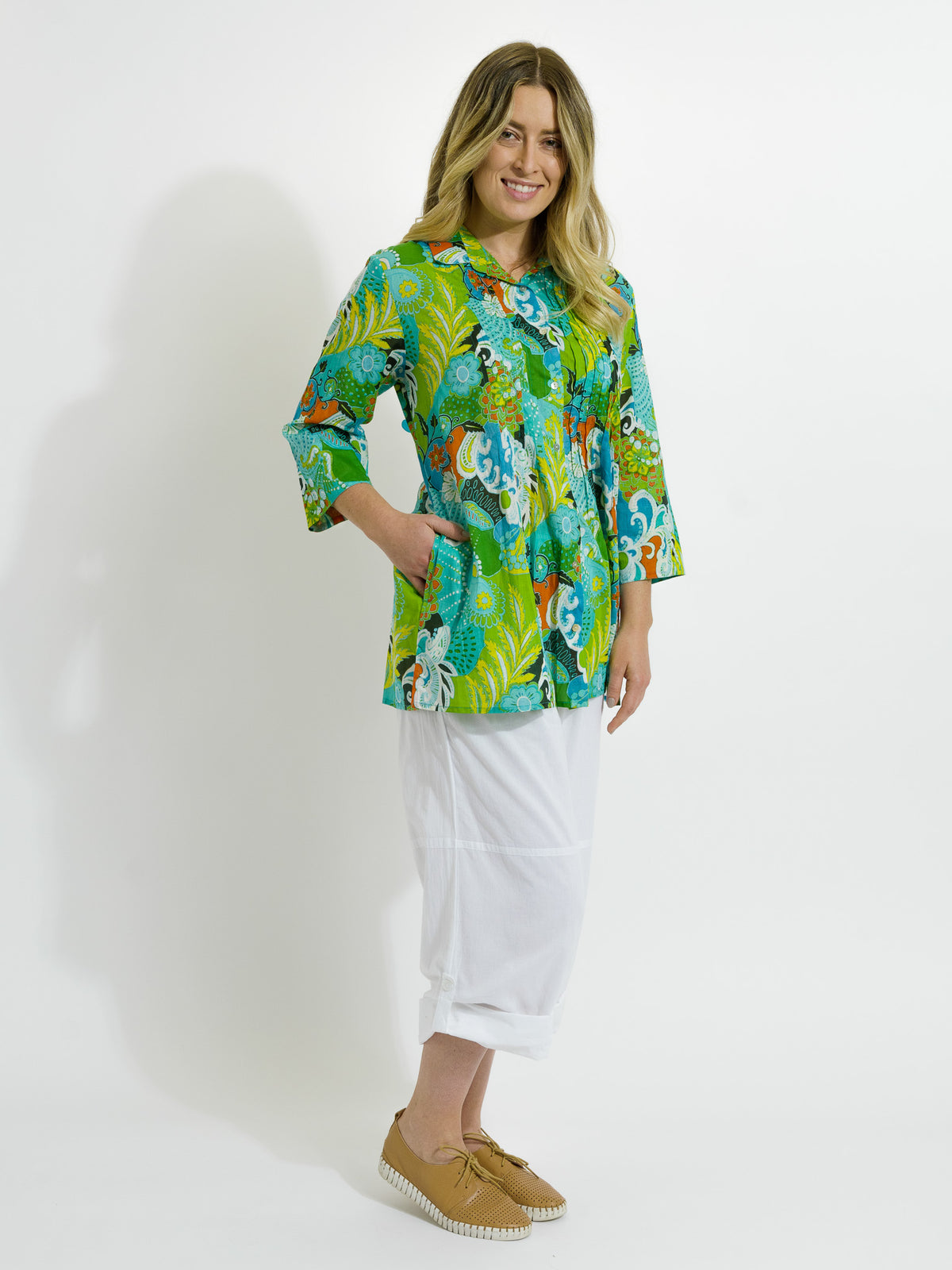 Maroochy Collared Shirt in Kaleido Garden