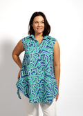 Ana Top in Blue Green Flashes