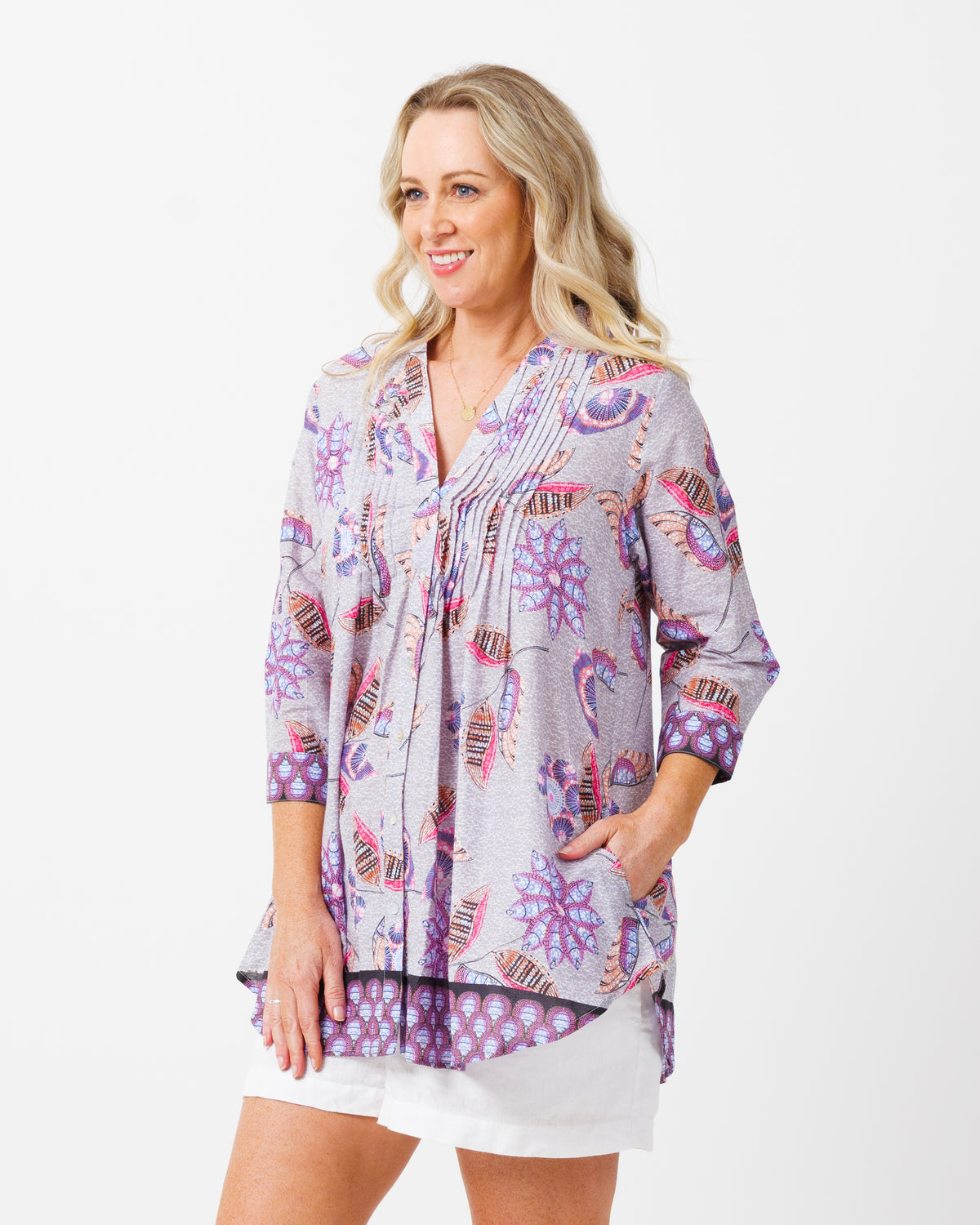Palm Cove Top in Grey Ce Soir