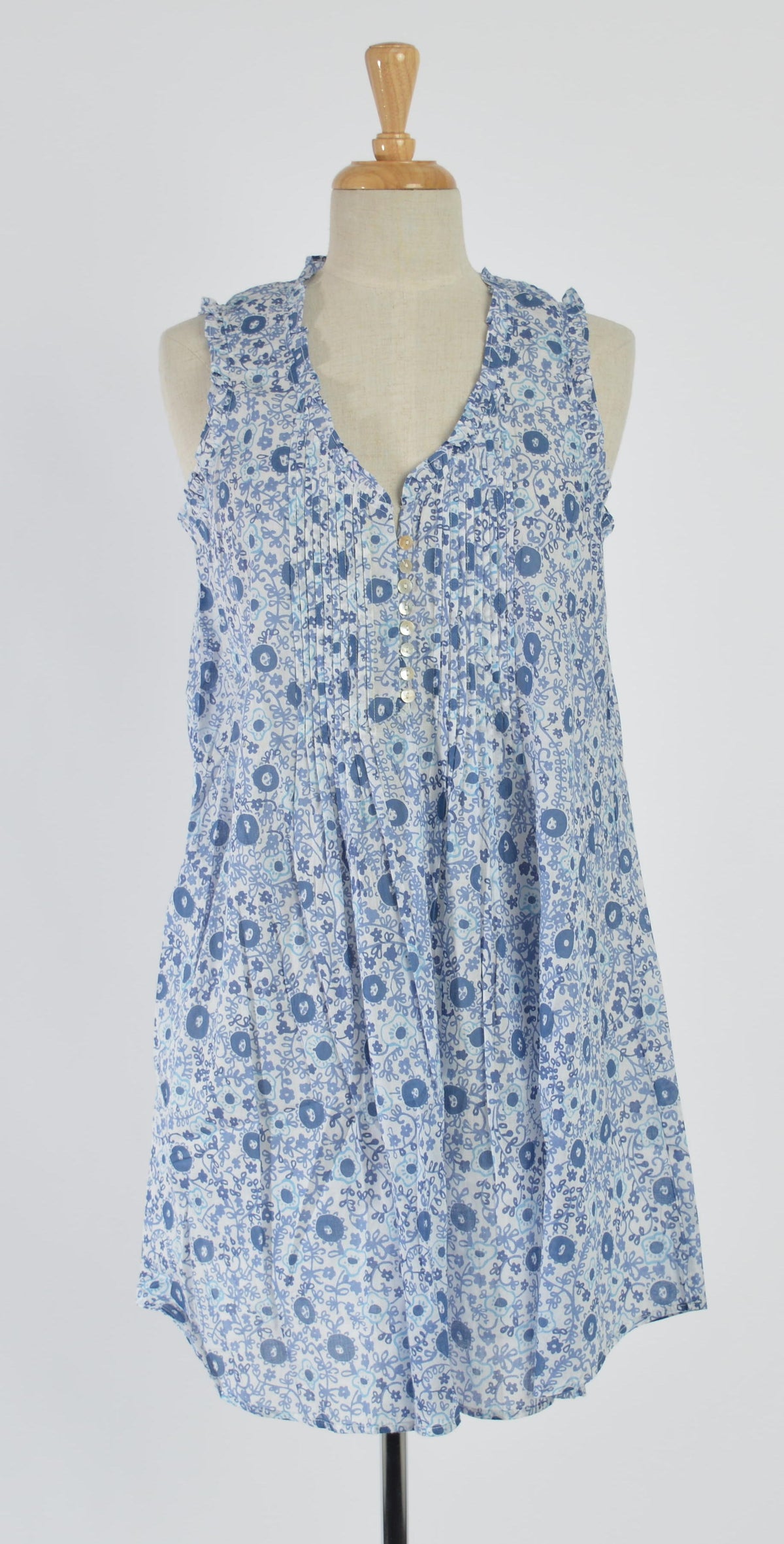 Chilli Dress in Blue and Dark Blue Small Floral