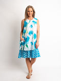Orpheus Dress in Blue Poppy Print