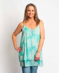 Double layered singlet top in peppermint leaf