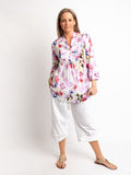 Versatile Summer Top in Lilac and White
