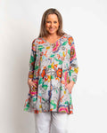 Daintree Top in Grey Pink Garden