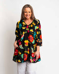 Daintree Top in Black Floral