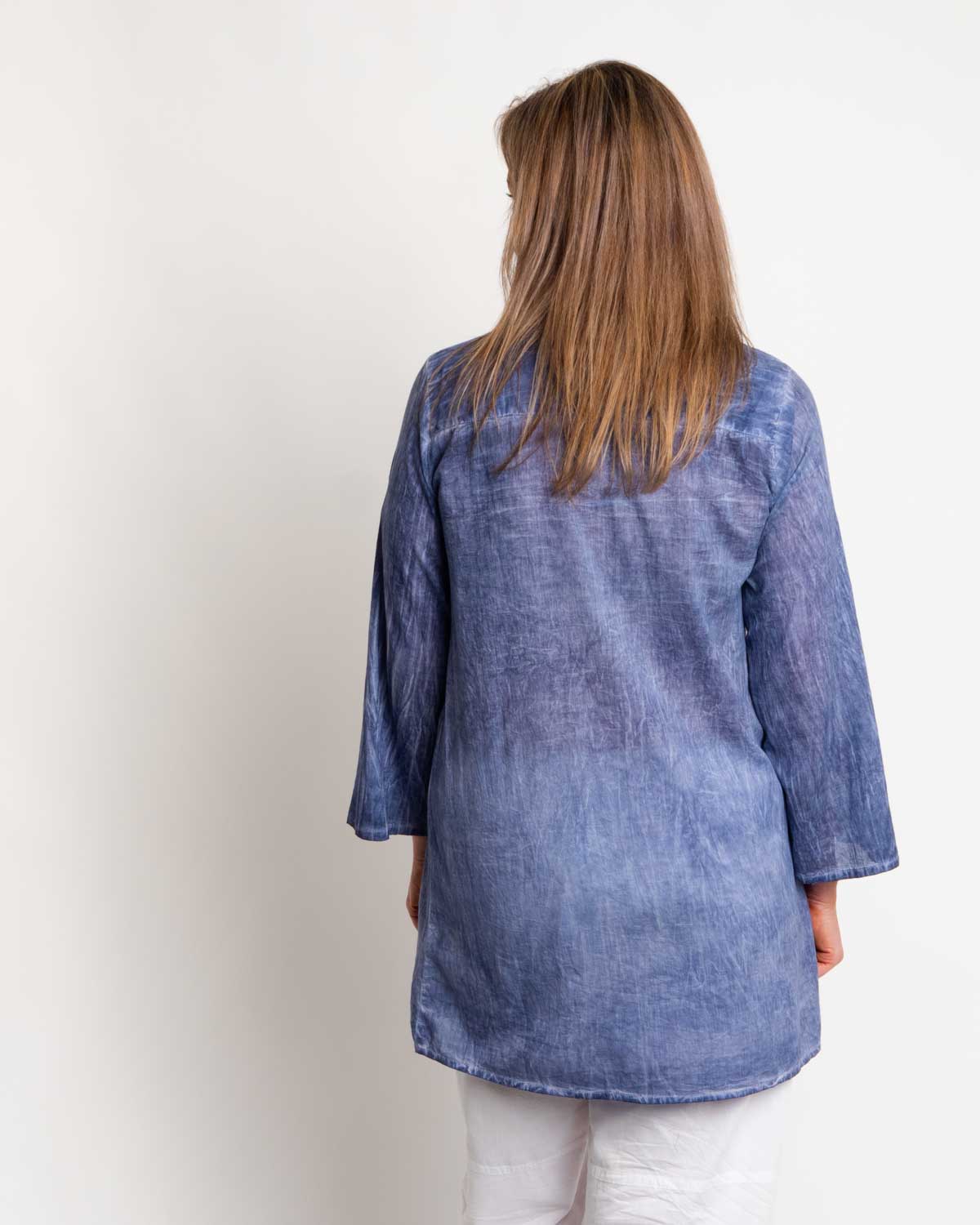 Pleated Summer Top in Blue Wash
