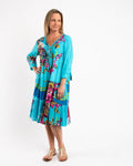 Gypsy Style Panel Dress in Sky Blue Floral