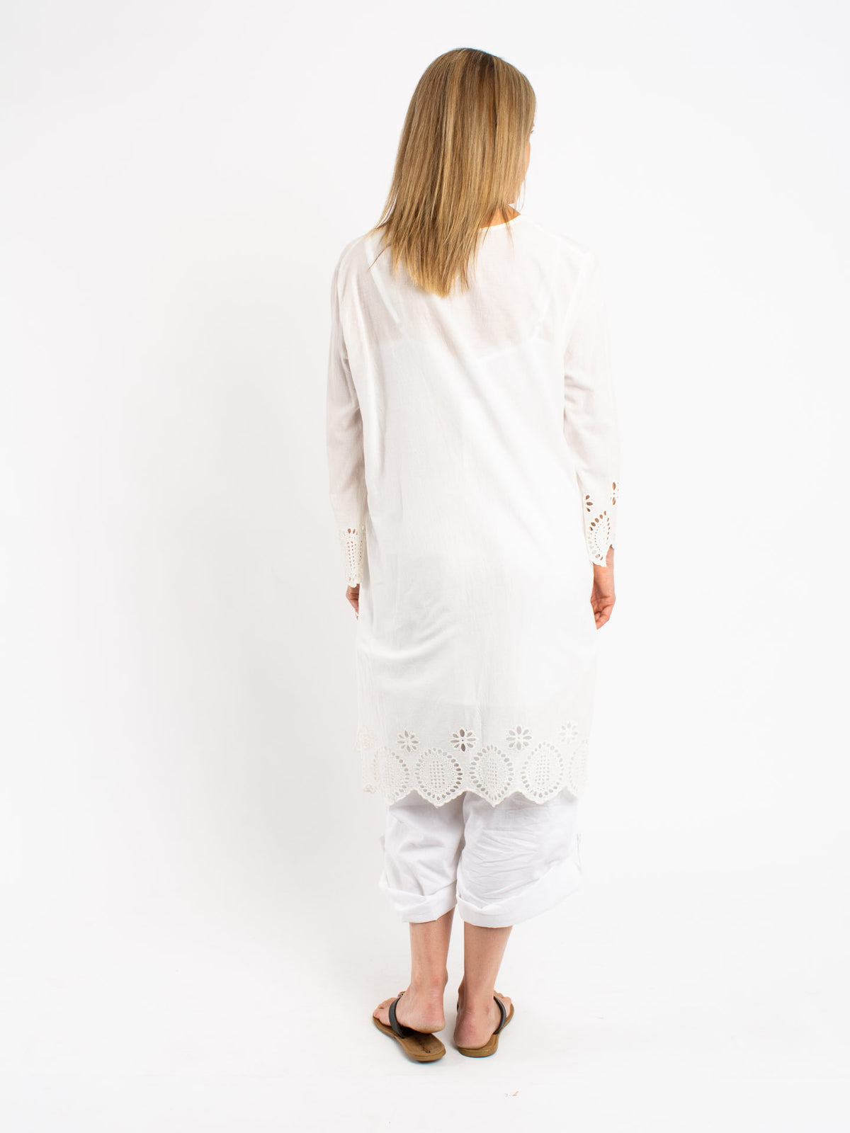 Broderie Anglais Top in White