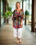 Batwing Top in Paisley Black Floral