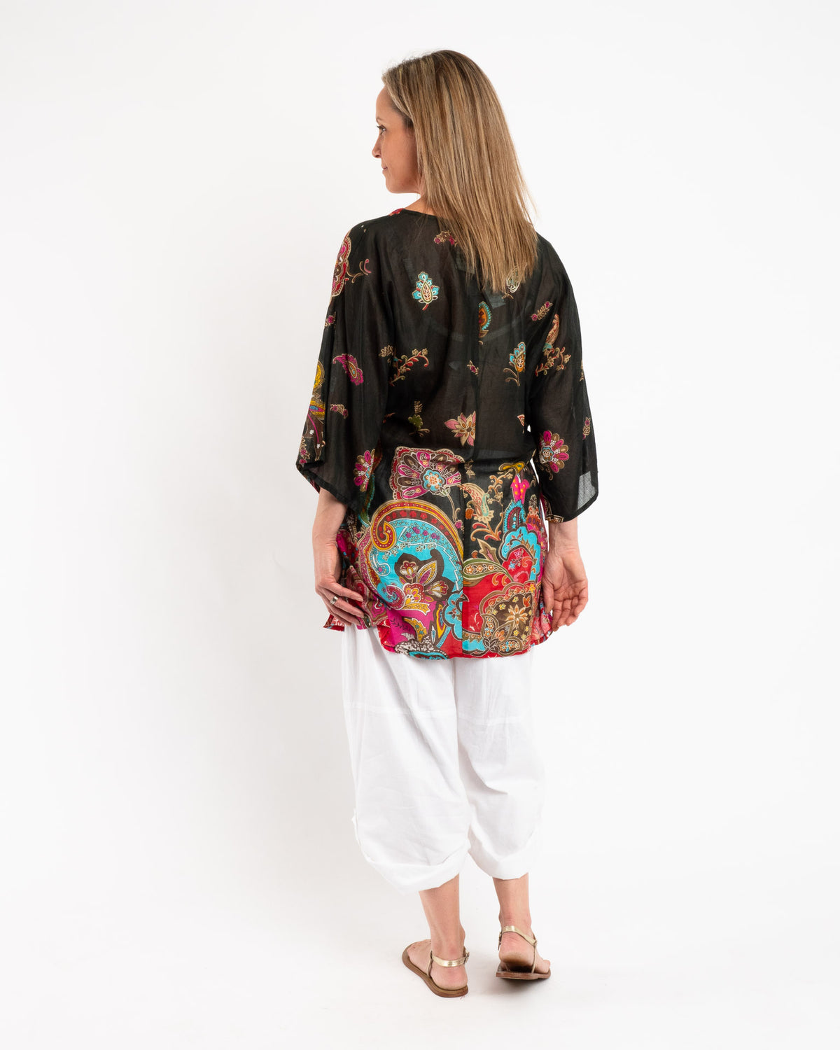 Batwing Top in Paisley Black Floral