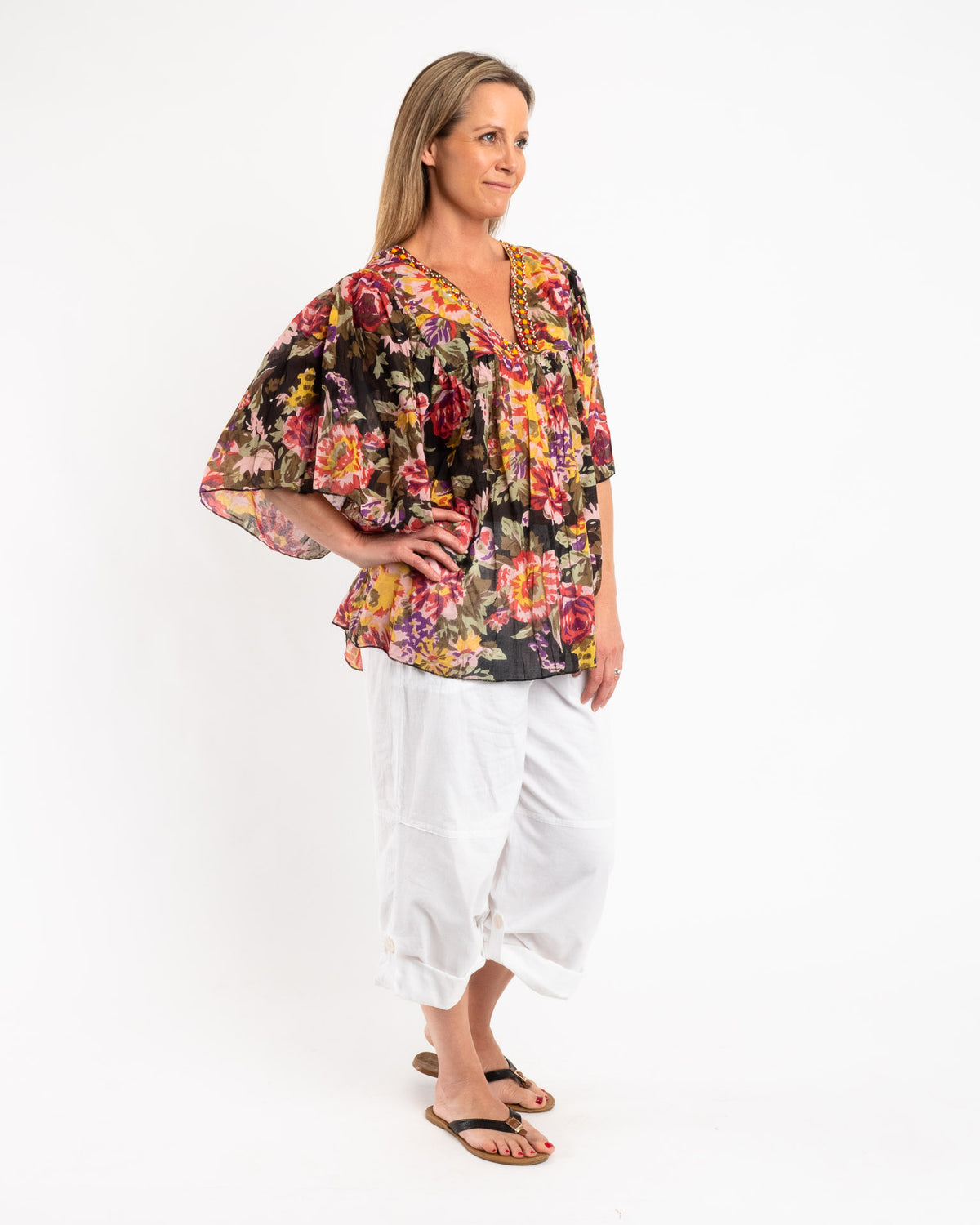 Batwing Top with Gather