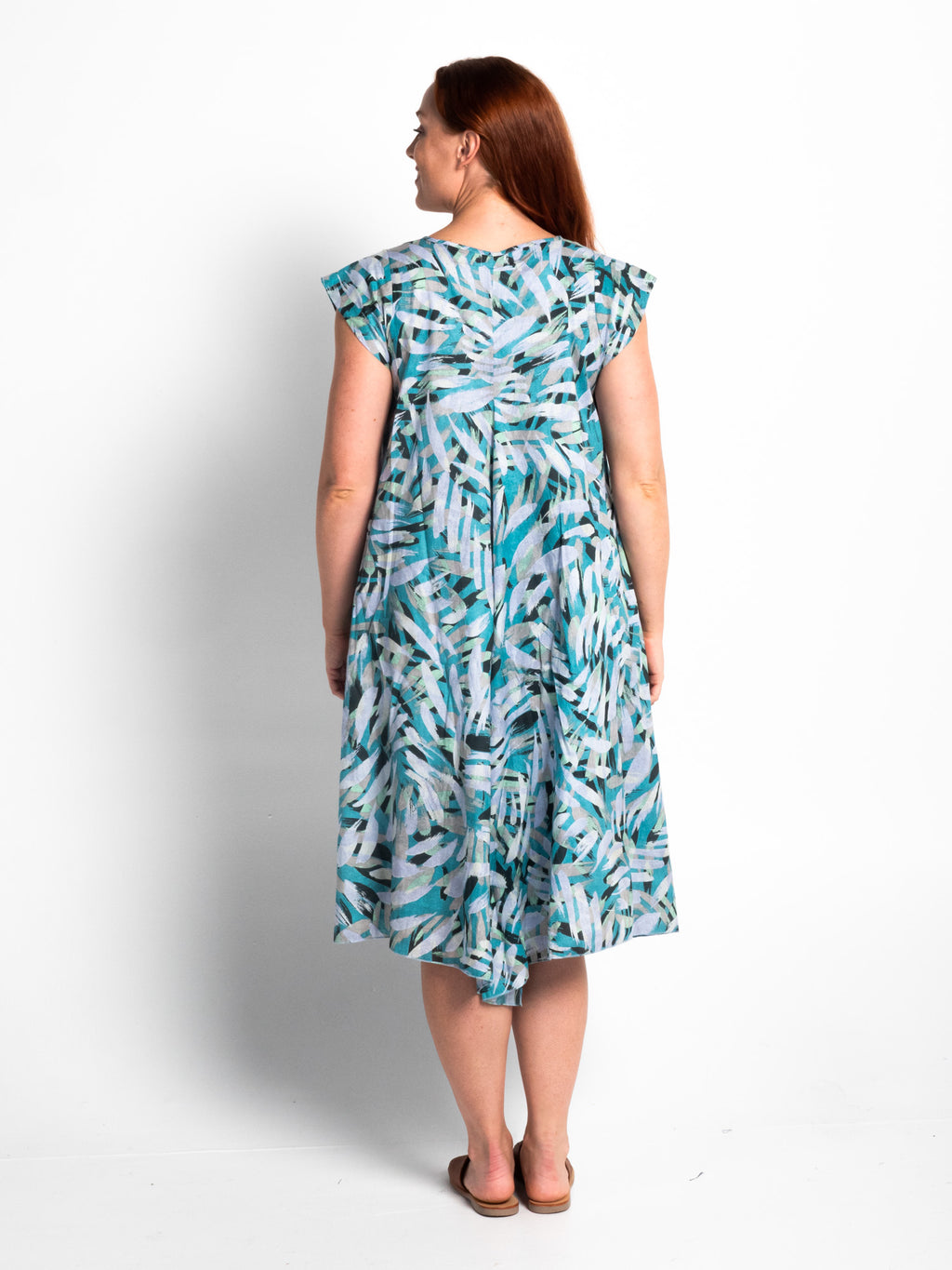 Maheno Dress in Turquoise Brush