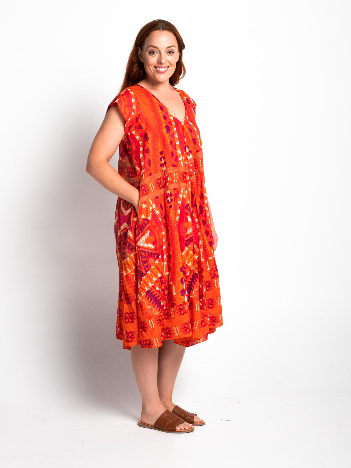 Maheno Dress in Blood Orange