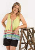 Chilli Mid-length Top in Lime Alpacas