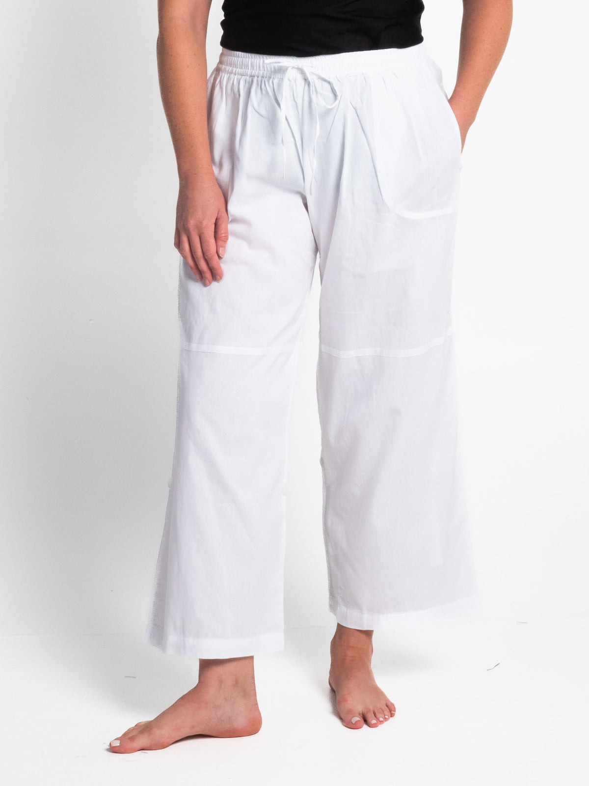 Sorrento White Cotton Pants