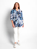 Palm Cove Top in Blue Tropical