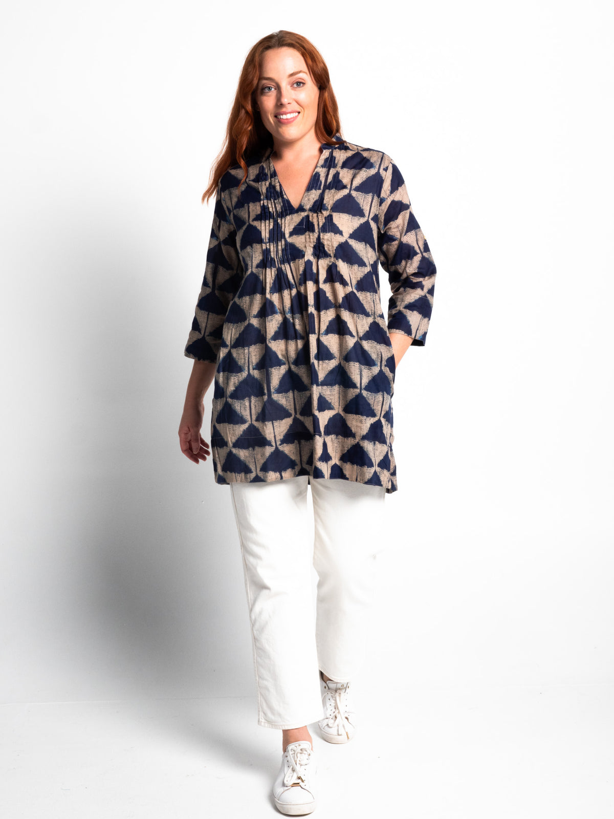 Tully Top in Blue Triangles