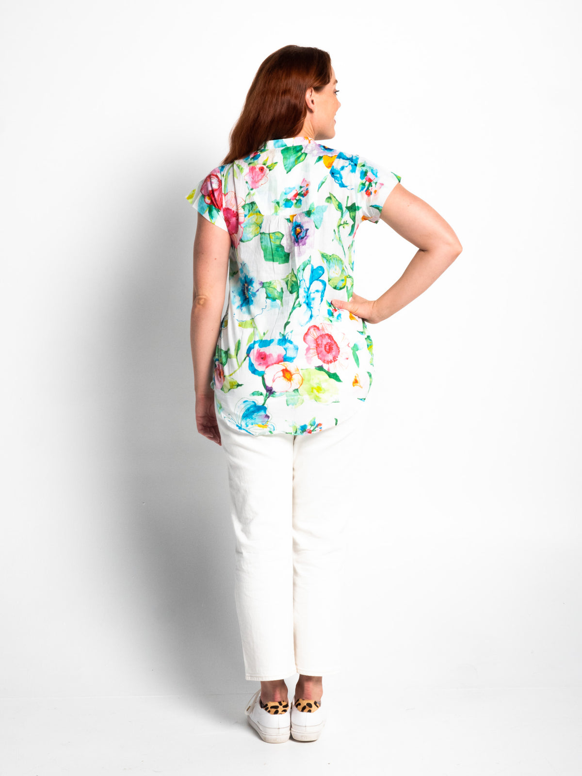 Magnetic Cap Sleeve Shirt in White Pretty