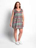 Chilli Dress in Green Pink Geo