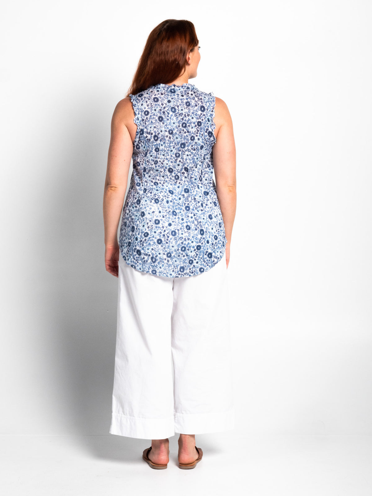 Chilli Top in Two Blues Floral
